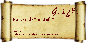 Gerey Ábrahám névjegykártya